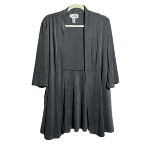 JOSEPH RIBKOFF dark gray faux suede open blazer